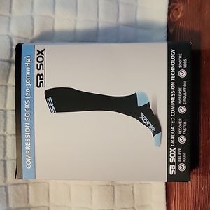 SB SOX Compression Socks Size XL Black & Blue NWT